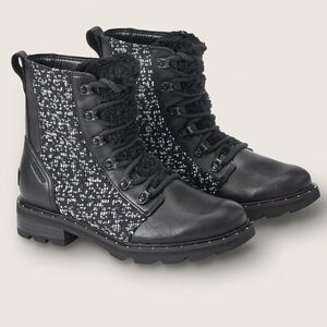 Sorel Black and Patterned Moto Boots